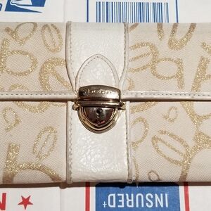 #Bebe Elegant White and Gold Women Wallet